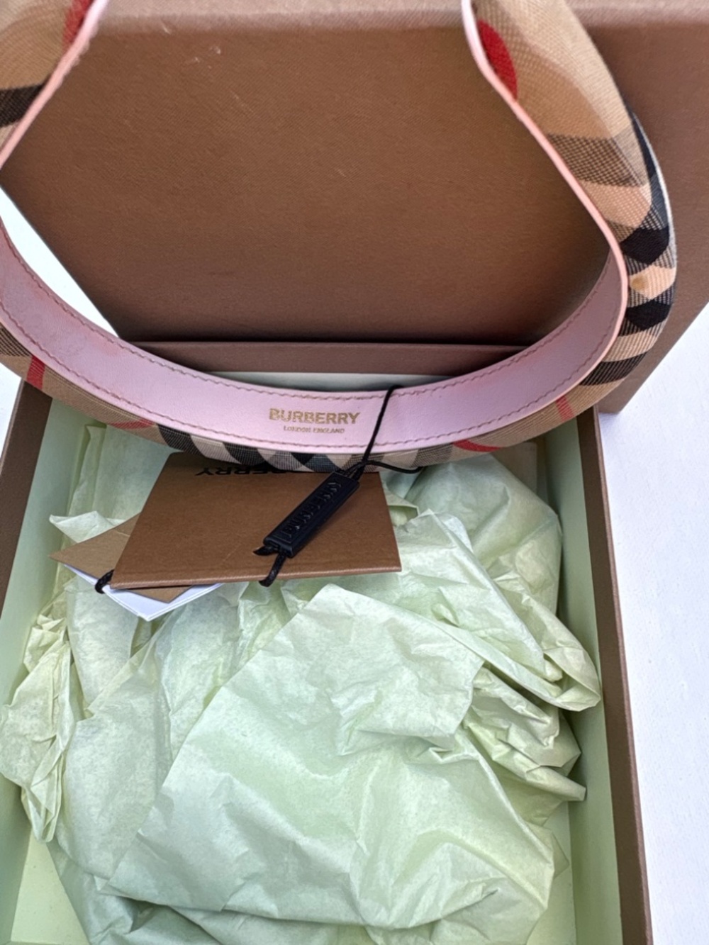 Burberry Kids Check Headband Archive Beige w/ Box & Tags - Picture 4 of 5
